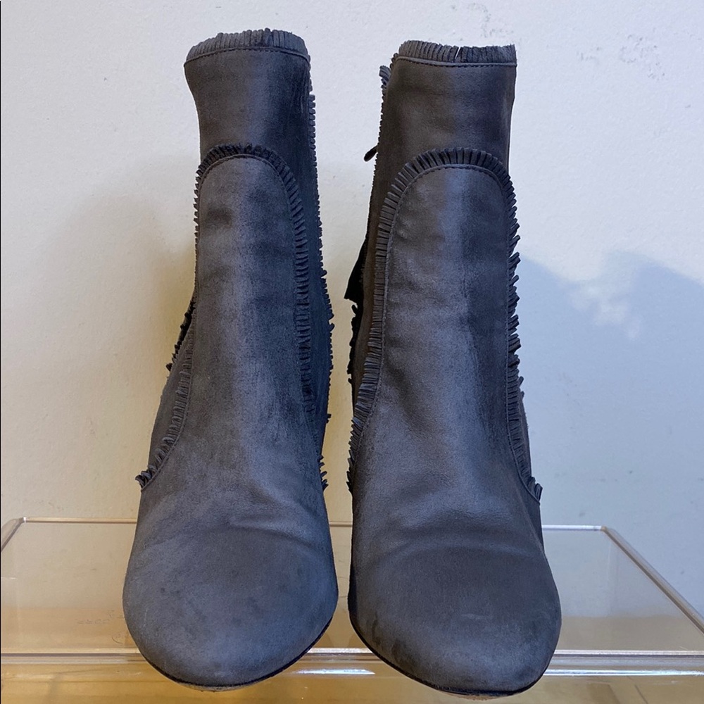 Aquazzura Firenze Gray Suede Ankle Boots Size 37 - Picture 5 of 12